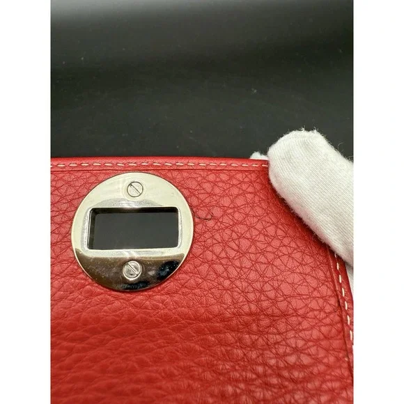 Tiffany & Co Red Leather Turnlock Wallet Small - Picture 7 of 9